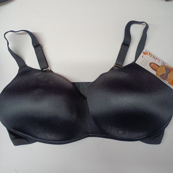 Joyspun Plus Wirefree Full Coverage Bra Women's Size 40DD Black Smooth Wings - Picture 1 of 5